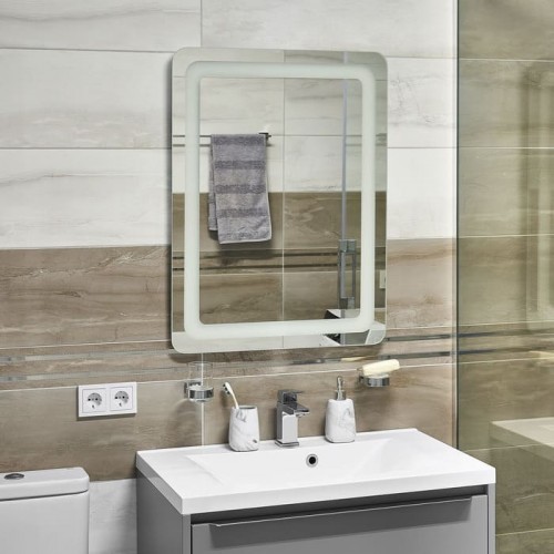 Зеркалo для ванной UNIO MRR-04 SQR-RA 600 x 800 mm LED FL
