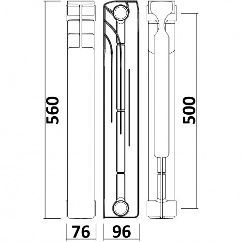 Радиатор биметаллический секционный GALLARDO BIHOT 500/96 (кратно 10)