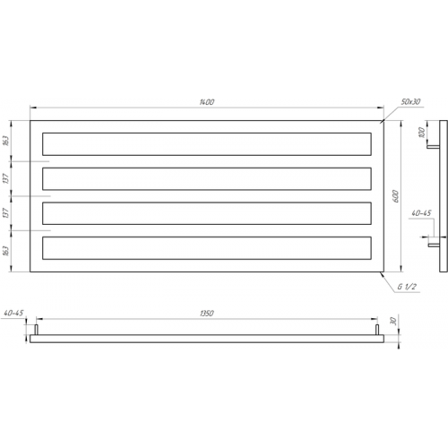 Дизайнерский радиатор Genesis Aqua Feneli 140x55 см