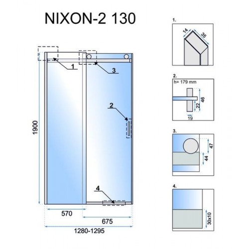 Душевая дверь Rea Nixon-2 130 Rea-K5005