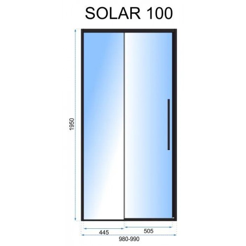 Душові двері Rea Solar 100 Золото Rea-K6547