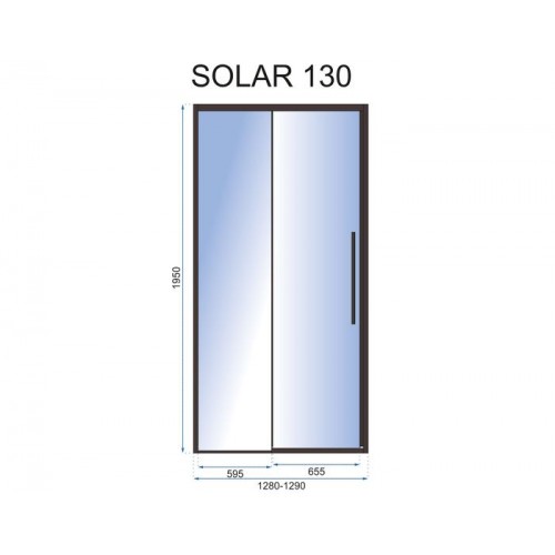 Душевая дверь Rea Solar 130 Черный Мат Rea-K6358