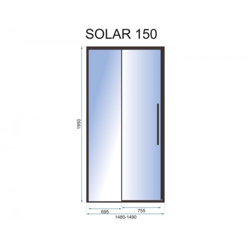 Душевая дверь Rea Solar 150 Черный Мат Rea-K6360