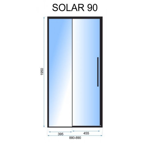 Душевая дверь Rea Solar 90 Черный Мат Rea-K6319