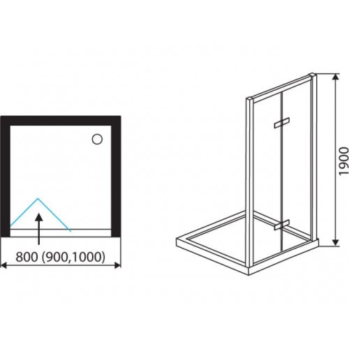 Душевая дверь Aqua-World Bi-Fold ДкБФд.90-Im