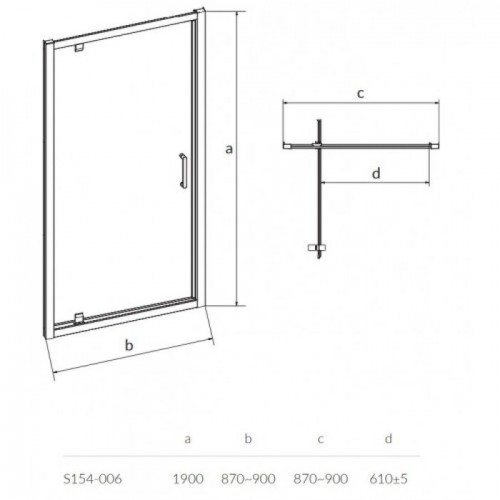 Душові двері Cersanit Zip Pivot 80Х190, S154-005