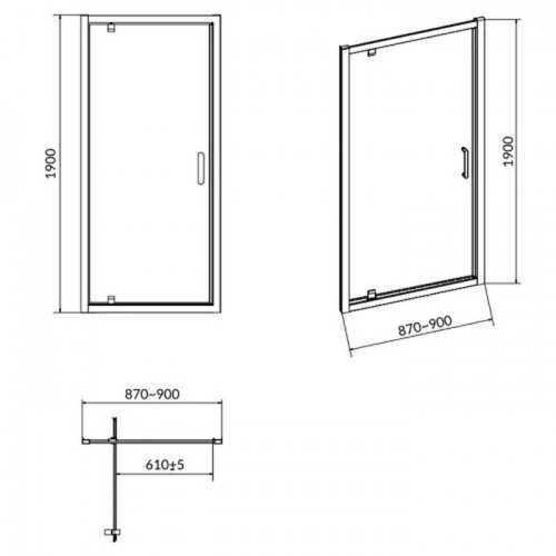 Душевая дверь Cersanit Arteco Pivot 90Х190, S157-008