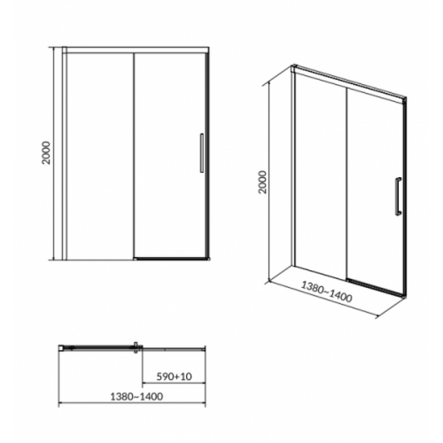 Душові двері Cersanit Crea 140Х200, S159-008