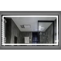 Дзеркало для ванної Dusel DE-M0061S1 Black 80х65 см с часами