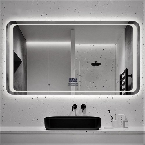 Дзеркало для ванної Dusel DE-M3031 80х65 см с часами