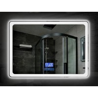 Дзеркало для ванної Dusel DE-M3051 80х65 см с часами