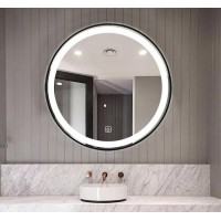 Зеркало для ванной Dusel DE-M2071D 80 см с часами