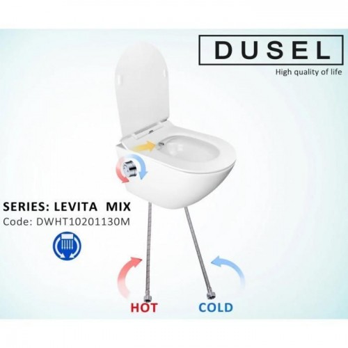 Унітаз підвісний з функцією біде та змішувачем Dusel Slim Soft-Close DUSEL Levita Mix DWHT10201130М