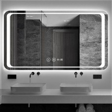 Дзеркало для ванної Dusel LED DE-M3031 120х75 с часами