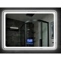 Зеркало для ванной Dusel LED DE-M3051 100х75 с часами и Bluetooth