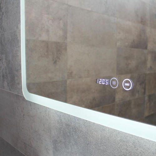 Дзеркало для ванної Dusel DE-M3011 90х70 см Сенсорное включение+подогрев + часы/темп