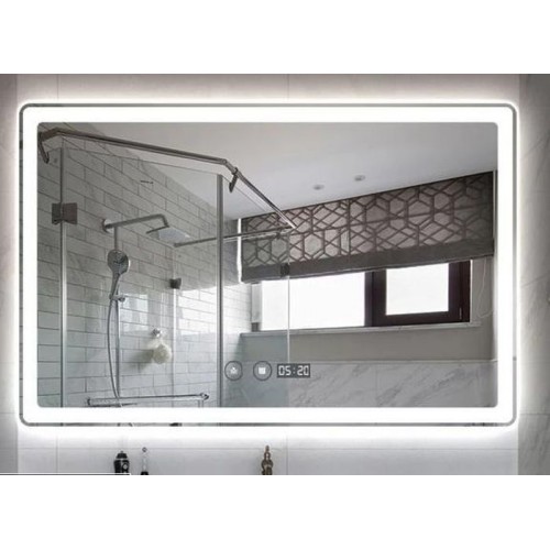 Дзеркало для ванної Dusel DE-M3051 90х70 см Сенсорное включение + подогрев + часы/темп