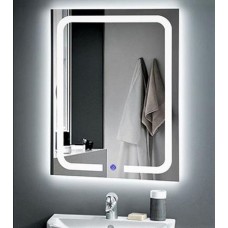 Дзеркало для ванної DUSEL LED DE-M3001 65x80 см Сенсорне включення + підігрів + годинник/темп