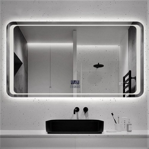 Дзеркало для ванної Dusel DE-M3031 100х75 см Увеличительная линза + сенсорное включение + подогрев + часы/темп фото номер 3