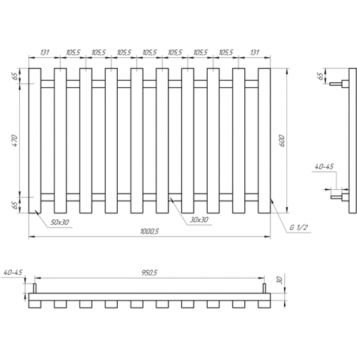 Дизайнерський радіатор Genesis Aqua Batteria 0034-1000