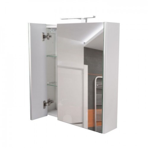Зеркальный шкафчик в ванную Qtap Albatross 600х700х145 White с LED-подсветкой QT0177ZP600LW