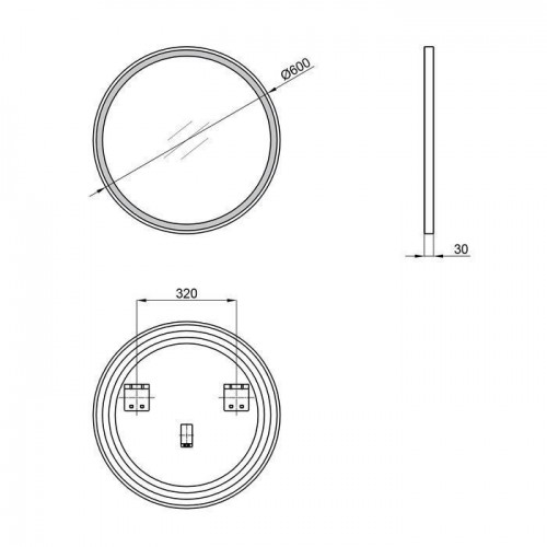 Дзеркало для ванної Qtap Robin R600 Black з LED-підсвічуванням QT13786502B