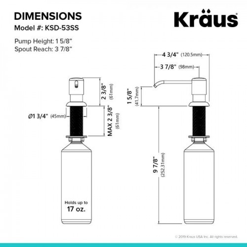 Дозатор для миючого засобу Kraus KSD-53SFS
