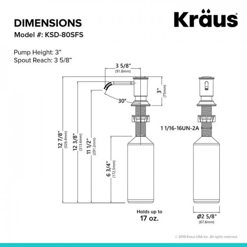 Дозатор для миючого засобу Kraus KSD-80SFS
