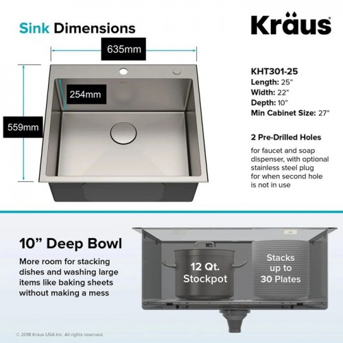 Кухонна мийка нержавіюча Kraus Standart PRO™ KHT301-25