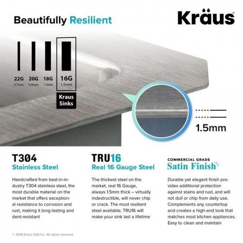Кухонна мийка нержавіюча Kraus Standart PRO™ KHU100-26