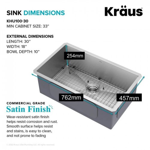 Кухонна мийка нержавіюча Kraus Precision™ KHU100-30