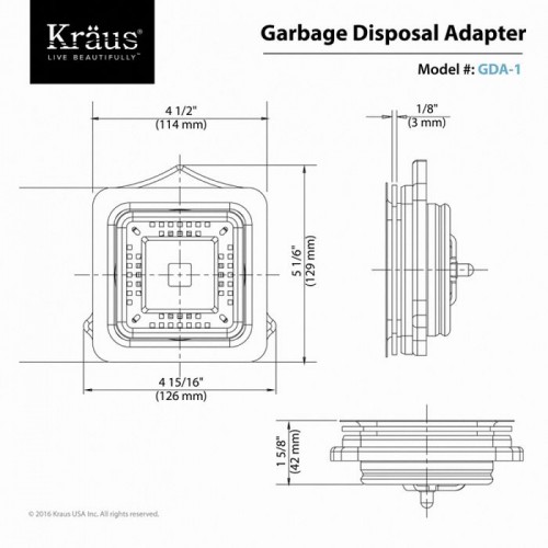 Адаптер до подрібнювача сміття Kraus GDA-1