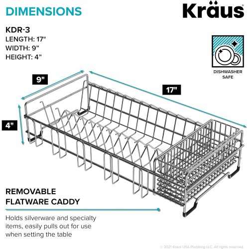 Стійка для посуду з нержавіючої сталі Kraus KDR-3