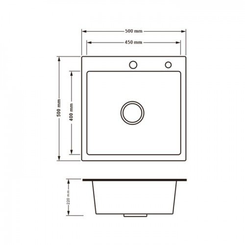Мойка для кухни Lidz Handmade H5050G (LDH5050GPVD43620) Brushed Grey PVD 3,0/0,8 мм