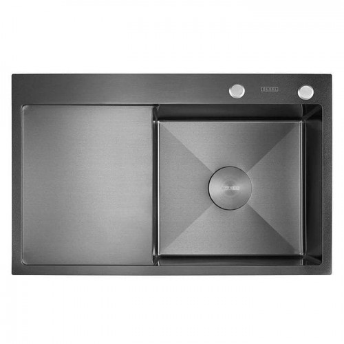 Кухонная мойка из нержавеющей стали Dusel DS50778-1LNB 780*490*230 Left (Nano Black)
