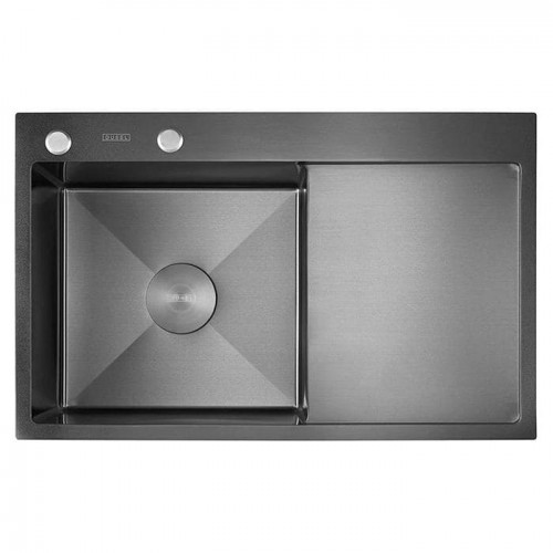 Кухонная мойка из нержавеющей стали Dusel DS50963-2RNB 630*500*230 Right (Nano Black)