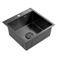 Мийка кухонна з нержавіючої сталі Dusel DS50550-1NB 500*500*220 (Nano Black)