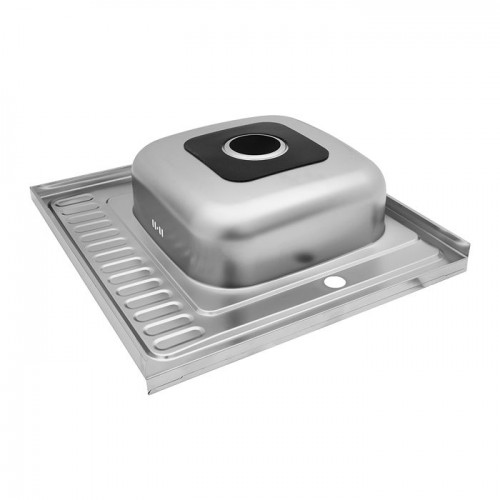Кухонна мийка накладна Kroner KRP Satin - 6060R (0.6 мм)