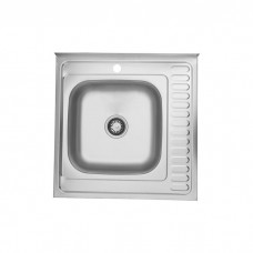 Кухонна мийка накладна Kroner KRP Satin - 6060L (0.6 мм)
