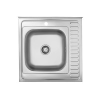 Кухонна мийка накладна Kroner KRP Dekor - 6060L (0.6 мм)