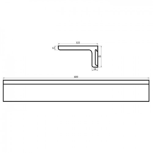 Поличка для ванної Volle Solid Surface 18-40-115