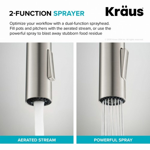 Смеситель для кухни с гибким изливом Kraus KPF-2820SFS - Нержавеющая сталь