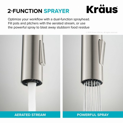 Смеситель для кухни с гибким изливом Kraus KPF-2821SFS - Нержавеющая сталь