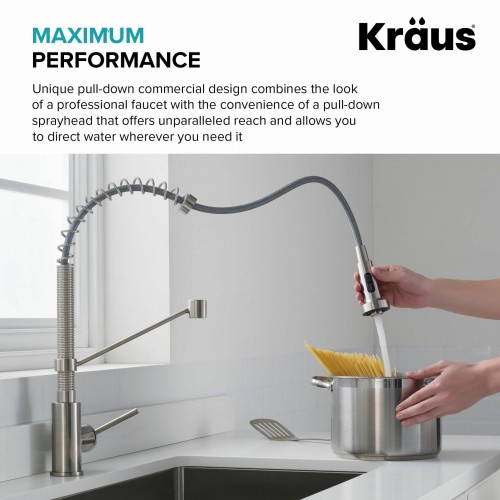 Змішувач для кухні з гнучким зливом Kraus KPF-1610MBSB - Черный графит