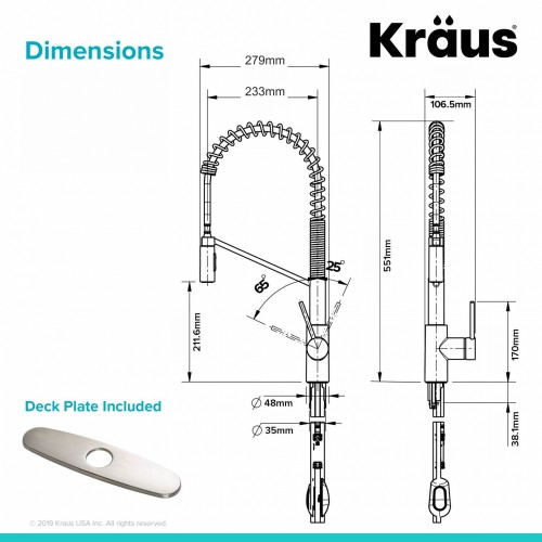 Смеситель для кухни с гибким изливом Kraus KPF-2631SFS - Нержавеющая сталь