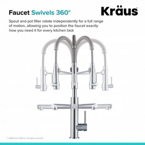 Змішувач для кухні з гнучким зливом Kraus KPF-1603SFS - Нержавеющая сталь