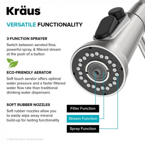Змішувач для кухні на дві води Kraus KFF-1691SFS - Нержавеющая сталь