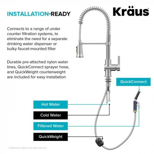 Смеситель для кухни на две воды Kraus KFF-1691SFS - Нержавеющая сталь