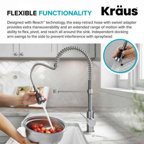 Смеситель для кухни на две воды Kraus KFF-1691CH - Хром