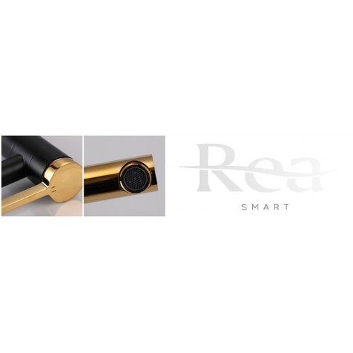 Смеситель для умывальника Rea Smart Черный Золото Rea-B7402